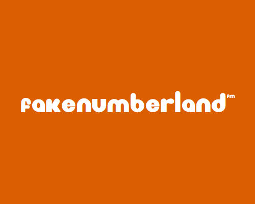 "fakenumberland" in a rounded vector font closely resembling the Nickelodeon logo text, with a mock trademark "fm". "fakenumberland" in a rounded vector font closely resembling the Nickelodeon logo text, with a mock trademark "fm".